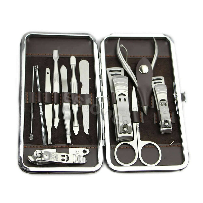 12 in1 Pedicure / Manicure Set Cuticle Grooming Kit Stainless Nail Clippers Case
