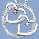 Double Heart Pendant Necklace Crystal Rhinestone Fashion Jewelry Girl Women A6E6