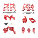 6 Pieces 1:14 RC Car Truck Parts Steering Hub Kit Fits WLtoys 144001 Car Red