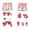 6 Pieces 1:14 RC Car Truck Parts Steering Hub Kit Fits WLtoys 144001 Car Red