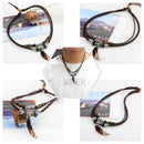 Men Bohemia Wolf Tooth Pendant Leather Beaded Weaved Favor Necklace Jewelry S8H7