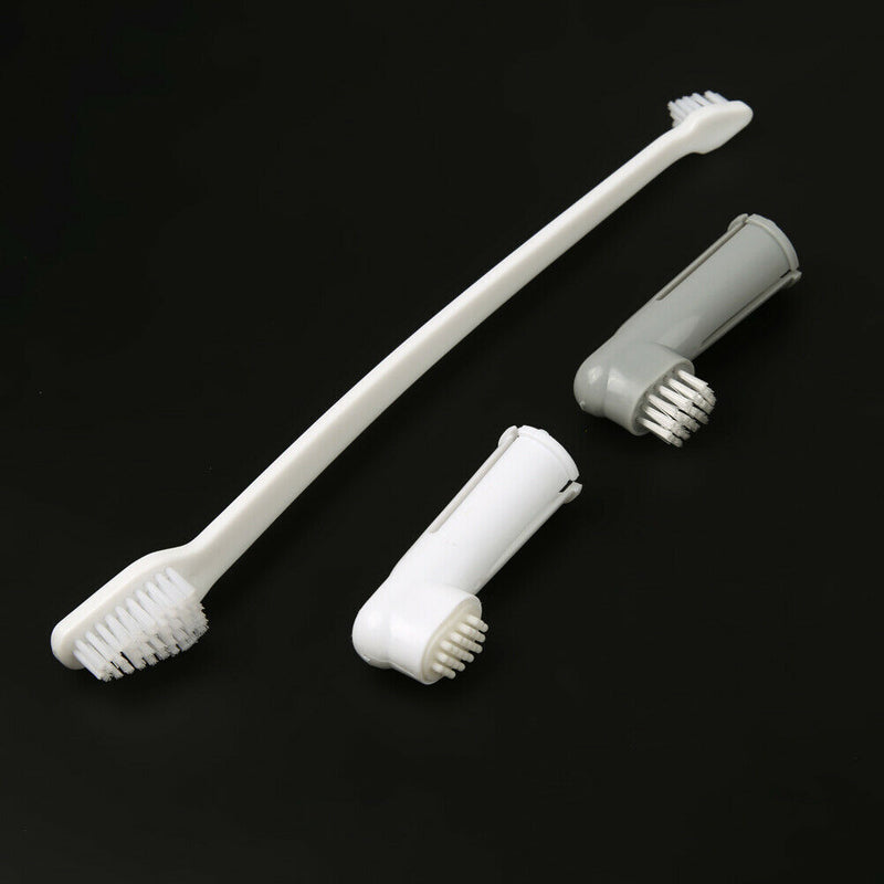 Pet Finger Toothbrush Dog Brush Breath Double Head Teeth Care Dog Cat Clean