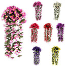 80cm Artificial Violet Silk Flower Garland Hanging Ivy Vine Home Decor White