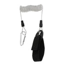 Coiled Stretch Kayak Paddle Leash Safety Fishing Rod Lanyard Carabiner Gray