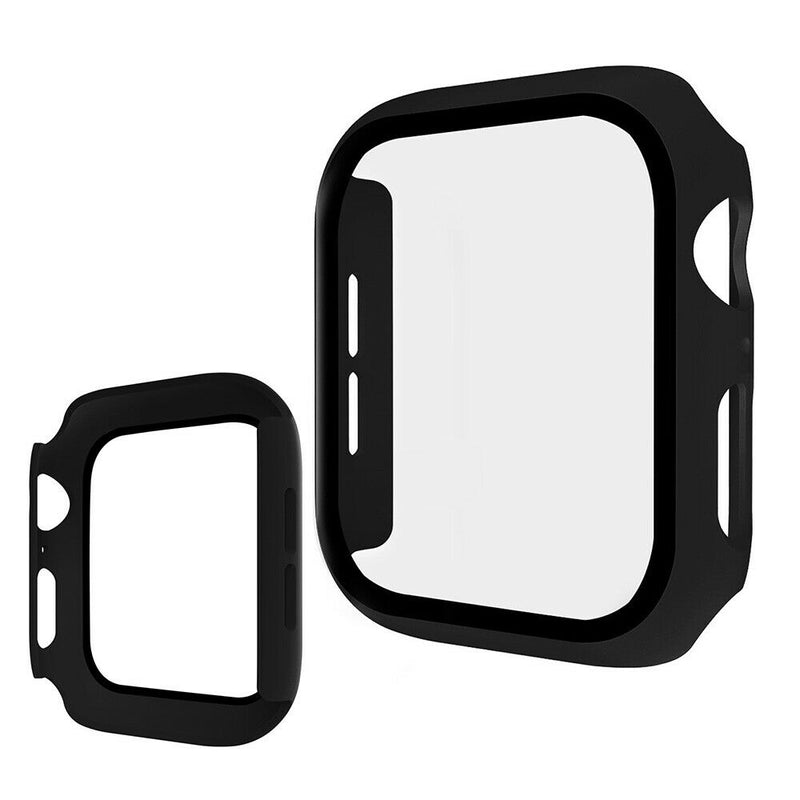 Bumper Case Screen Protector FullCover For iWatch 38mm Tempered Glass Shockproof