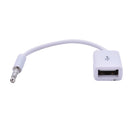 Hot 3.5mm  AUX Audio Plug Jack To USB  Female Converter 12V Car CD Player Gw