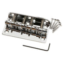 Guitar Hard Tail 4 Saddles Bridge Tailpiece w/ Wrench for Electric Bass Accs