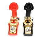 2Pcs Red Car Battery Terminal Adjustable Clamp Clip Positive+Nagative Conne I3A7