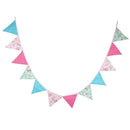 12 Flags 3.2m Pink Flower Cotton Party Wedding Pennant Bunting Banner Decor
