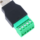 USB 2.0 Type A Male to 5P Screw w/ Shield Terminal Plug Connector Adapter  Z