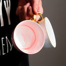 Marble Phnom Penh Ceramic Coffee Cup and Saucer Set Afternoon Tea Cup Lover E1D2