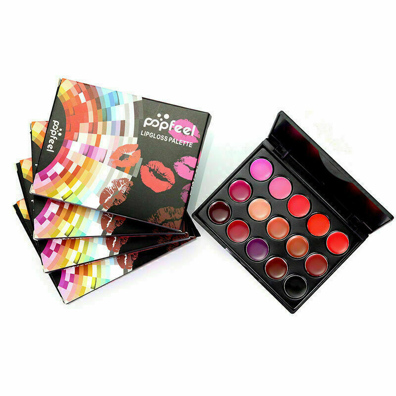 15 Colors feel Lip Gloss Lipstick Long Lasting Beauty Palette Makeup_Cosmet Y0I2