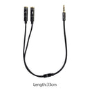3.5mm Male to Headphone+Mic Audio Splitter Cable for Phone PC Tablet