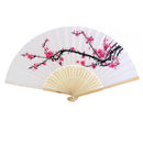 Japanese Bamboo Plum Blossom Folding Hand Held Fan Pocket Fan Wedding Decor