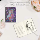 DIY Owl Special Shaped Diamond Painting 50 Page A5 Sketchbook Notebook Gift