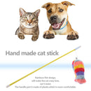 Cat Teasing Stick Plush Fish Wand Squeaky Pet Teaser Rod Interactive Toys A