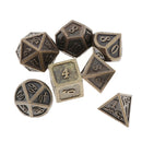 Set of 7Pcs Polyhedral Metal Dices Game Gice for  , DND MTG