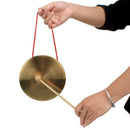 21cm Hand Gong Copper Cymbals with Wooden Stick Percussion Kids Music Toys A