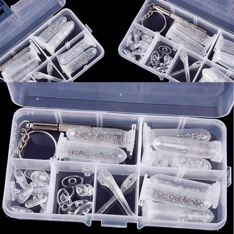 Screw Nose Nut Pad Optical Repair Tool Assorted Kit For Eyeglass Set Glasse V9F5