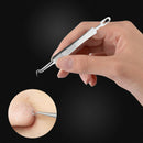 Facial extractor blackhead acne blemish remover tweezers bend curved needle-tool