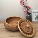 Rattan Weave Food Container Storage Box Handmade Organizer Kitchen Breathab