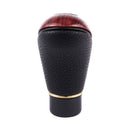 Universal Faux Leather Wood Manual Stick Gear Shift Knob Head Cover Black M5J6
