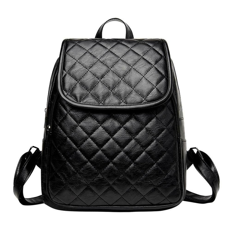 Women Plaid Leather Backpacks Casual Teen Girls School Travel Shoulder Bags