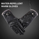 Women Motorcycle Riding Gloves Leather Mittens Touch Screen Warm Glove Mit
