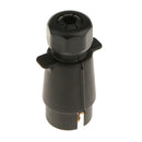 7 Way Round Trailer Connector Plug Light Adapter Plug Boat RV Black