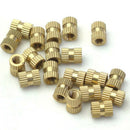 M2x3mmx3.2mm Female Threaded Brass Knurled Insert Embedded Nuts 20pcs D3P9