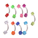 20x  Dice Navel Rings Lip Tongue Belly Eyebrow Body Piercing Jewelry