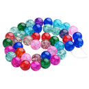 42 Crackle Glass Beads Round