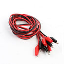 2Pcs Double End Alligator Clips Test Lead Jumper Wire 1.5m 2 Color W7G2