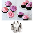 Silicone Reusable Piping Bag 6 Icing Nozzles Fondant Cake Pastry Decorating LJ