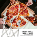Stainless Steel 3 Wheels Pizza Pastry Cutter Dough Divider Flexible Roller