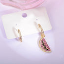 Fruit Watermelon Asymmetric Earrings Pendant Earrings Short Earrings Dance  U1O8