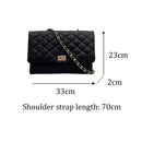 Fashion Women Shoulder Messenger Handbag Chain Leather Evening Bag (Black) A