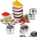 6pcs/set Stainless Steel Seasoning Jar Kitchen Spice Salt Condiment Bottle