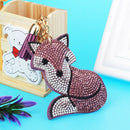 Diamante Animal Eye Pendant Metal Keyring Bag Decoration Size 1--9.5x6.5x1cm