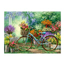 5D DIY Full Drill Diamond Painting Garden Bike Cross Stitch Kit (30x40cm)