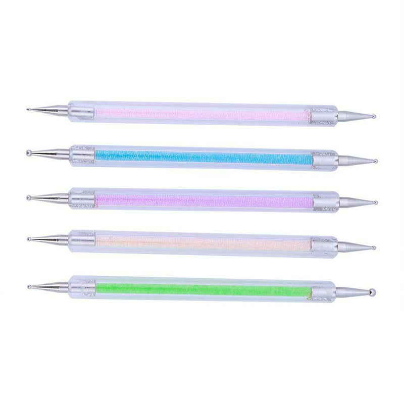 5pcs/set Personal Double Crystal Rhinestone Dotting Drill Nail Painting Pen