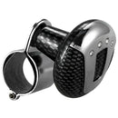 Carbon Fiber Pattern Car Help Round Hand Crank Steering Wheel Knob A5E5