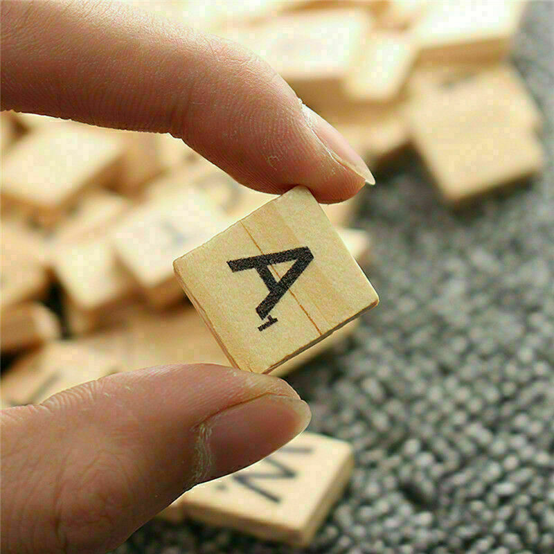 100pcs DIY English Words Wood puzzle Tiles Letter  NumberAlphabet Scrabbles W3R3
