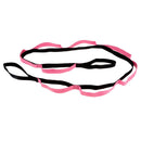 Yoga Strap Stretch Yoga Belt Band with Multi Grip Loops Pink and Black