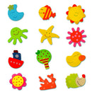 12pcs Fridge Magnet Wooden Cartoon Animals Novelty Magnets Colourful Kid's Fun