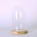 Decorative Glass Dome with Wooden Base - Cloche Bell Jar Display DIY Decor L