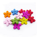 100pcs Mixed Colors Flower 2-Holes Wooden Buttons Sewing Scrapbooking DIY