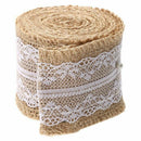 9 Packs Hessian Burlap Ribbon Rolls with White Lace Natural Burlap Wreath f A6F9
