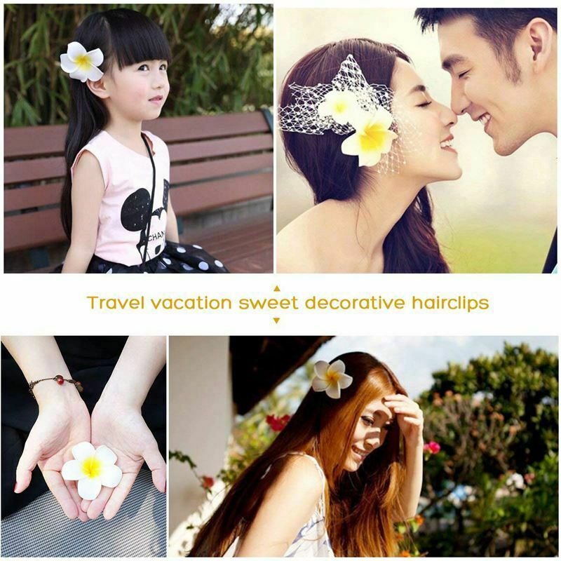 100 pcs Hawaiian Frangipani Foam Flower Head Decor for Wedding Crafts - YellY5N2