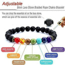 Chakra Bracelet Healing Lava 7 Natural Stone Beaded Oil Diffuser Aromatherapy TR
